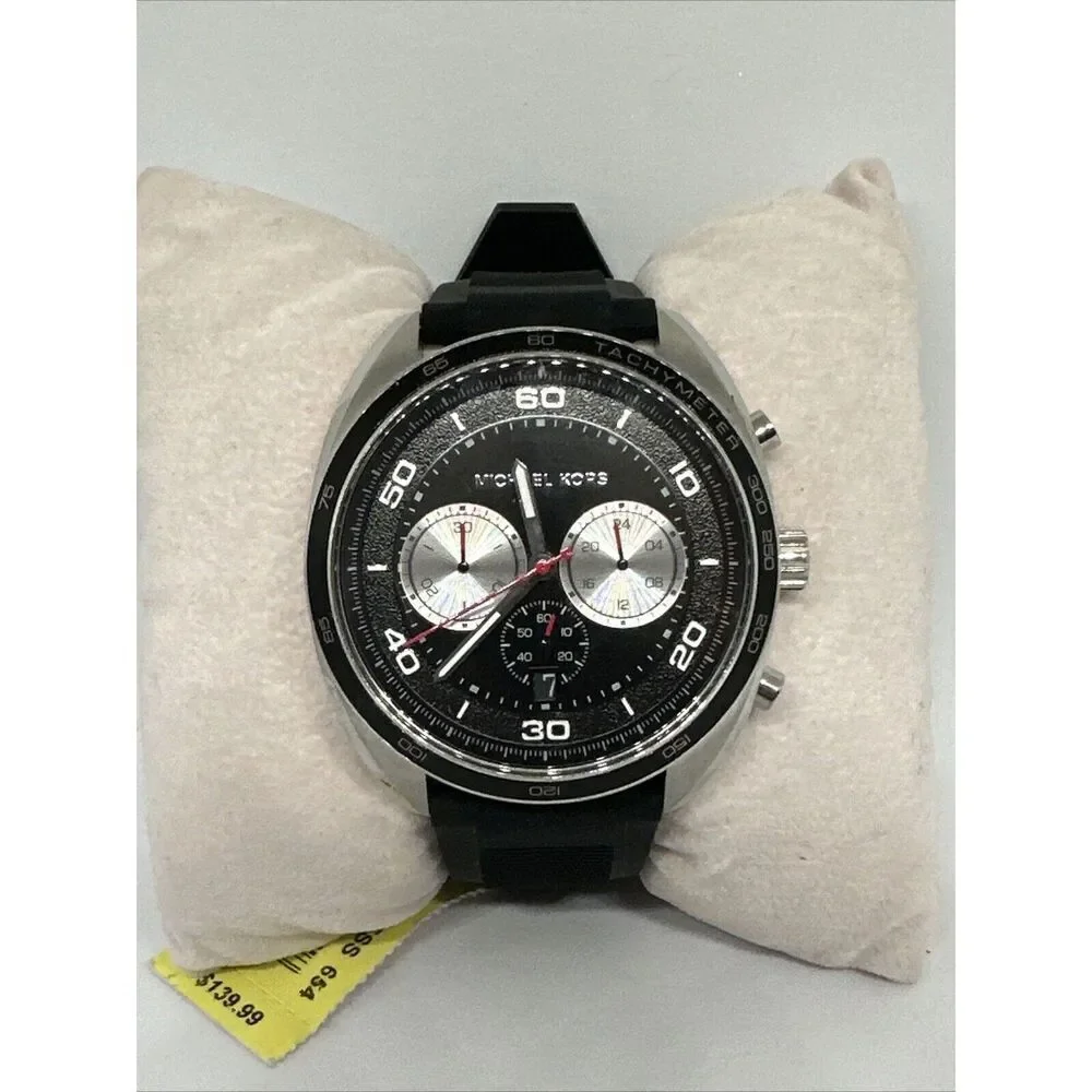 Michael Kors Dane MK8611 Men's Black Silicone Strap Analog Dial Watch HME435